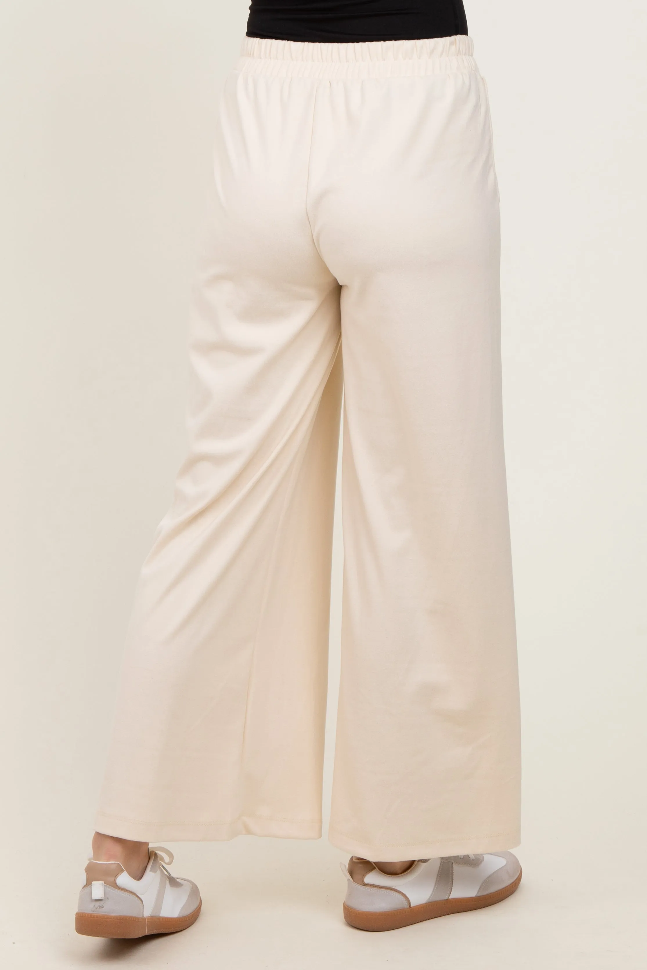 Cream Brushed Knit Wide Leg Pants sold by Pinkblush product image thumbnail 5