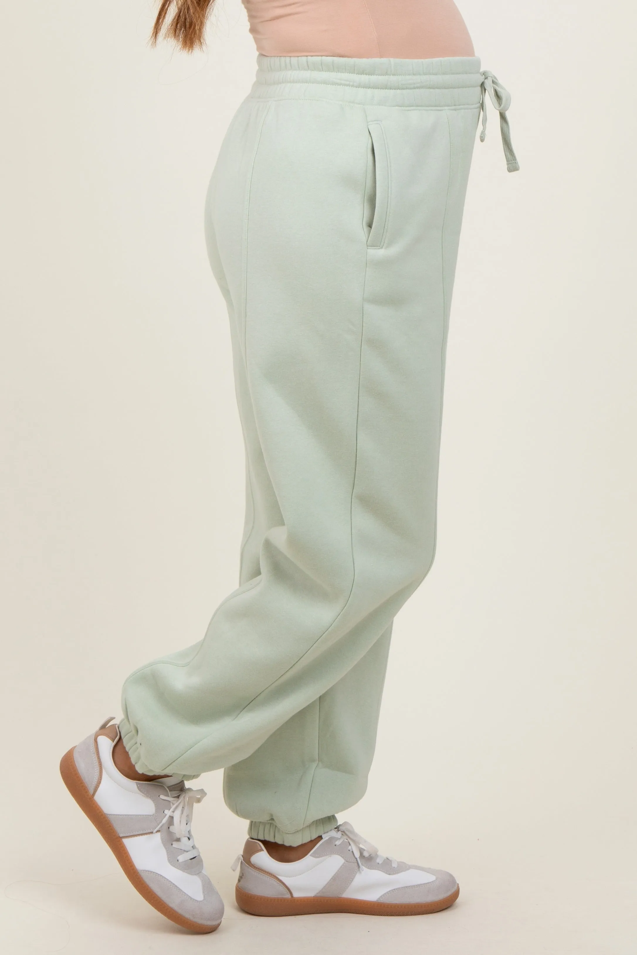 Mint Drawstring Relaxed Fit Maternity Sweatpants sold by Pinkblush product image thumbnail 4