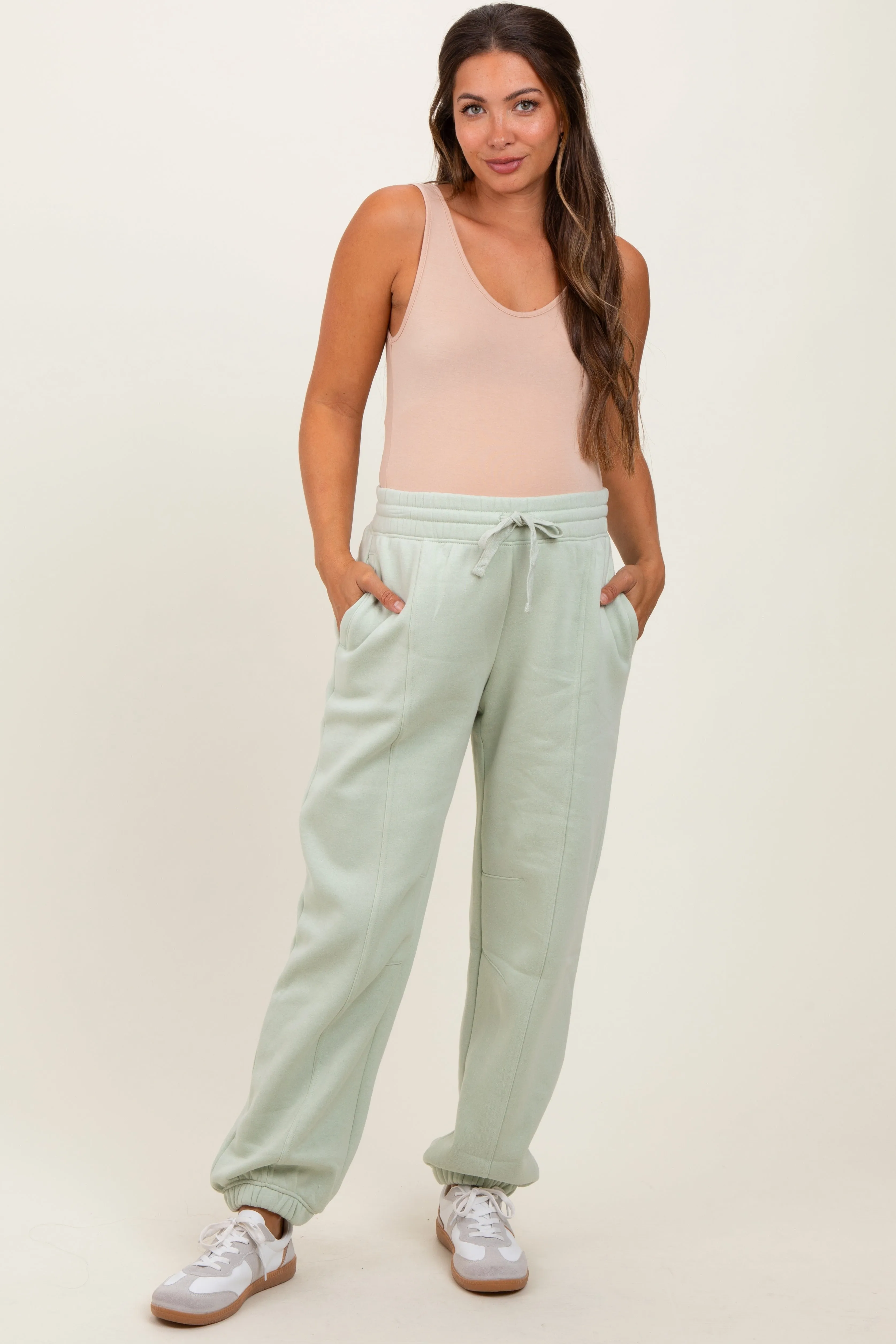 Mint Drawstring Relaxed Fit Maternity Sweatpants sold by Pinkblush