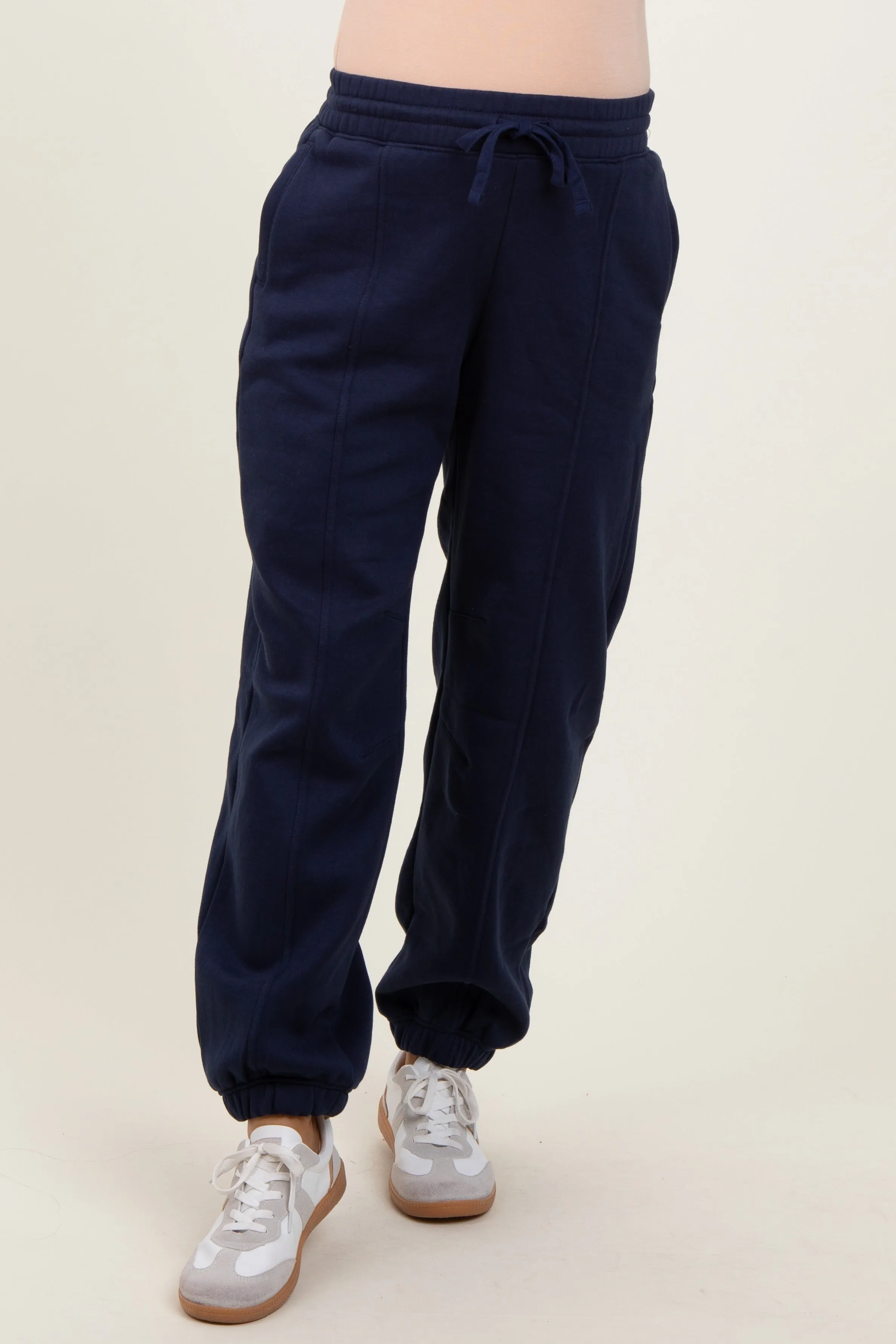 Navy Drawstring Relaxed Fit Maternity Sweatpants sold by Pinkblush product image thumbnail 2