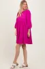 Magenta Knit Ruffle Trim Dress sold by Pinkblush