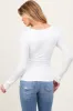 White Square Neck Long Sleeve Maternity Top sold by Pinkblush
