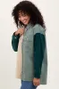 Light Olive Corduroy Colorblock Oversized Shirt Jacket sold by Pinkblush