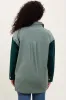 Light Olive Corduroy Colorblock Oversized Shirt Jacket sold by Pinkblush