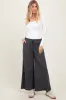 Charcoal French Terry Raw Edge Wide Leg Pants sold by Pinkblush