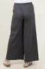 Charcoal French Terry Raw Edge Wide Leg Pants sold by Pinkblush