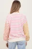 Pink Colorblock Striped Maternity Pullover sold by Pinkblush