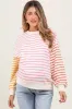 Pink Colorblock Striped Maternity Pullover sold by Pinkblush