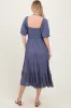 Blue Smocked Cinched Front Maxi Dress sold by Pinkblush