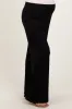 Black Basic Wide Leg Pocketed Maternity Pants sold by Pinkblush