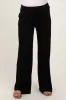 Black Basic Wide Leg Pocketed Maternity Pants sold by Pinkblush