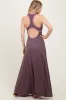 Purple Solid Open Back Sleeveless Maxi Dress sold by Pinkblush