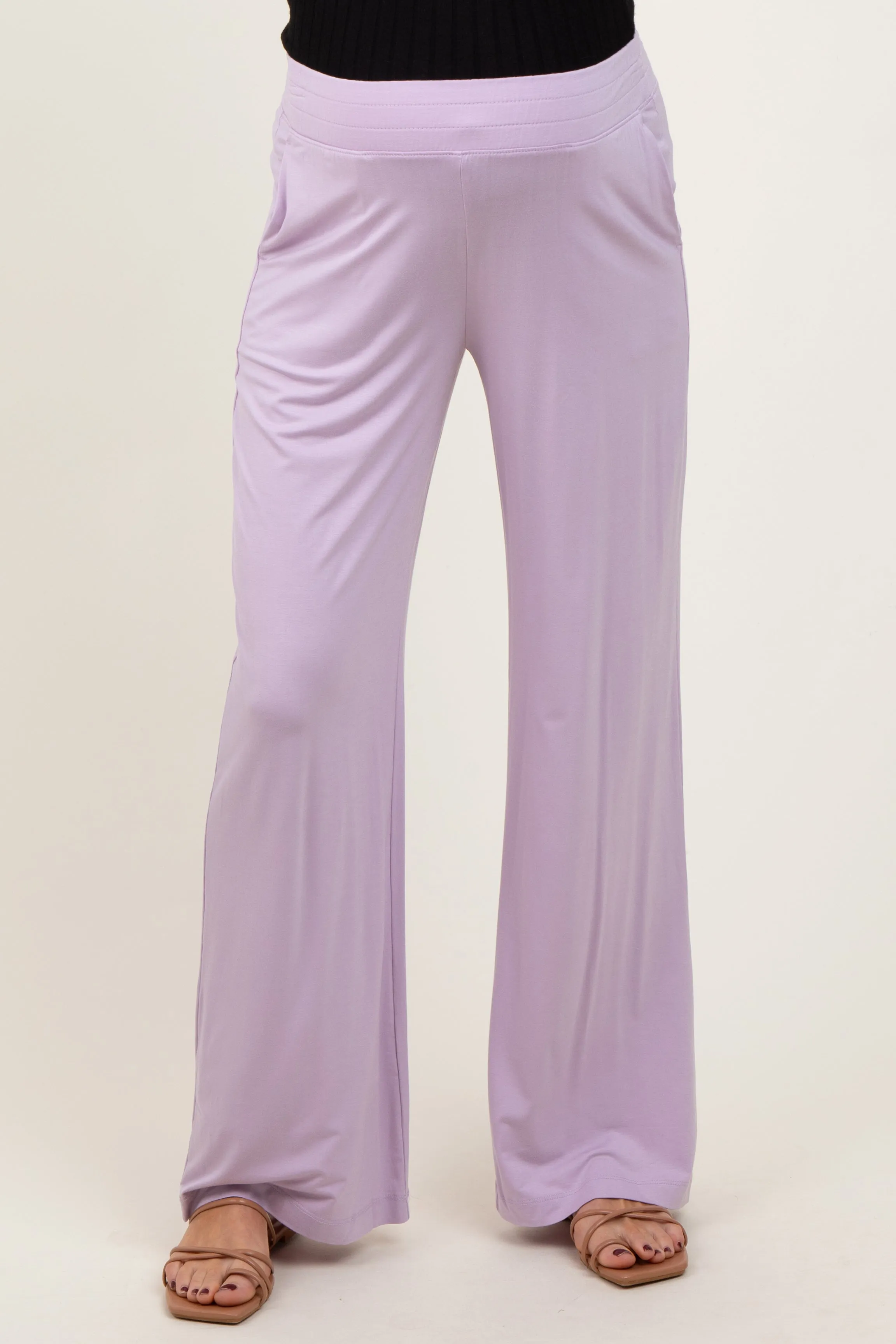 Lavender Basic Wide Leg Pocketed Maternity Pants sold by Pinkblush product image thumbnail 2