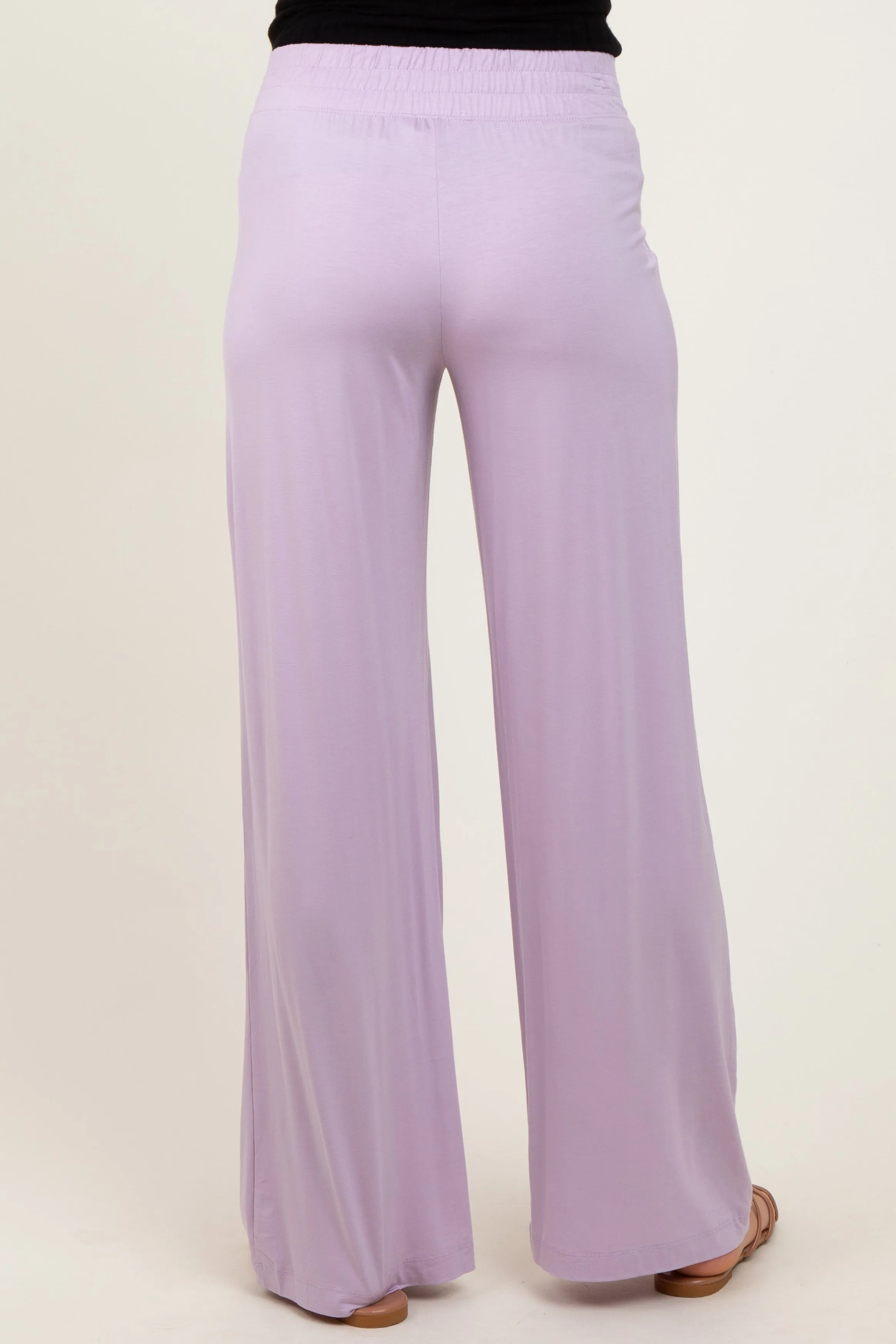 Lavender Basic Wide Leg Pocketed Maternity Pants sold by Pinkblush product image thumbnail 4