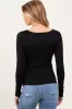 Black Square Neck Long Sleeve Maternity Top sold by Pinkblush