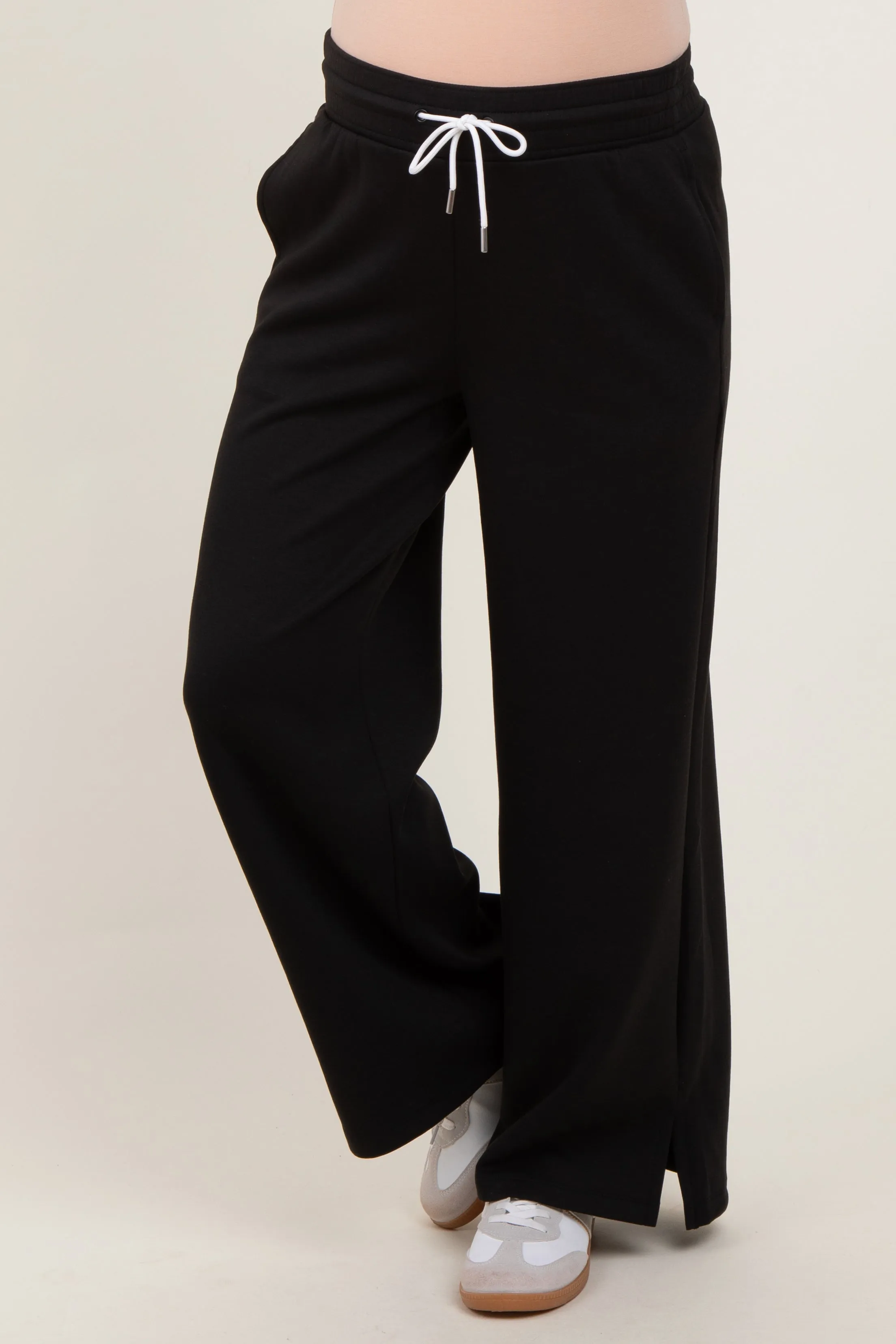 Black Drawstring Maternity Lounge Pants sold by Pinkblush product image thumbnail 2