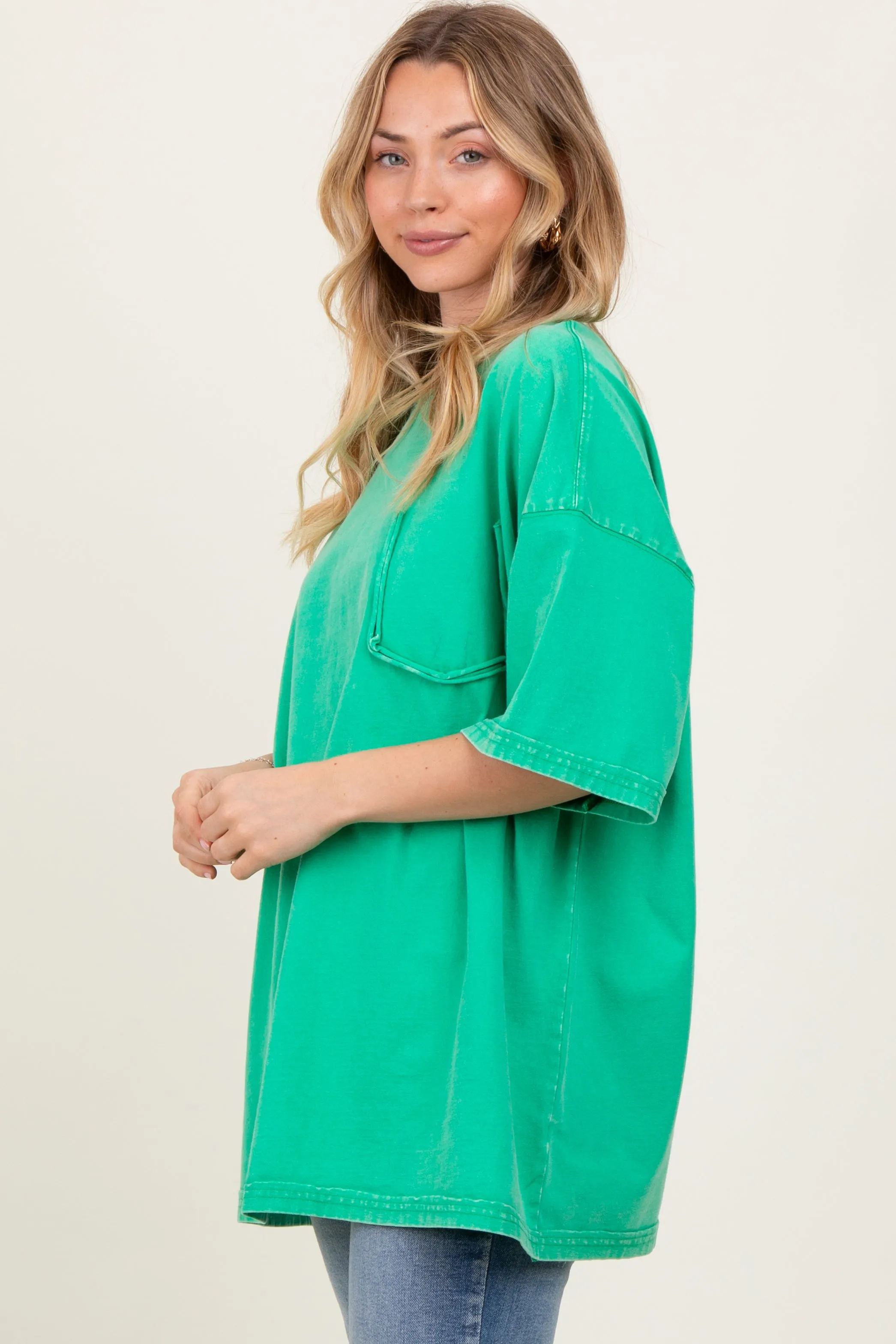 Green Faded Wash Short Sleeve Top sold by Pinkblush product image thumbnail 2