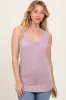 Mauve Ribbed Scoop Neck Racerback Tank Top sold by Pinkblush
