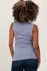 Charcoal Striped Ribbed Mock Neck Sleeveless Maternity Top sold by Pinkblush