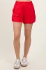 Red Basic Rounded Hem Shorts sold by Pinkblush