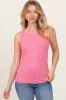Fuchsia Heather Ribbed Scoop Neck Tank sold by Pinkblush