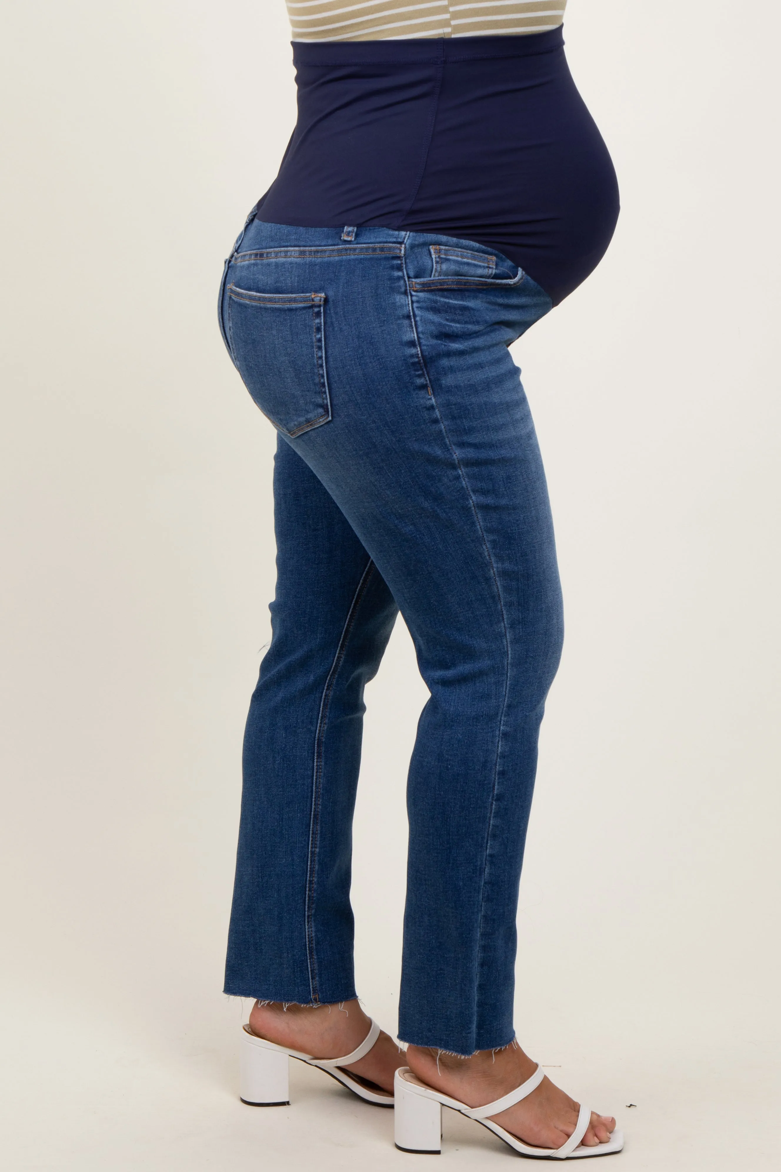 Blue Straight Leg Maternity Plus Jeans sold by Pinkblush product image thumbnail 3