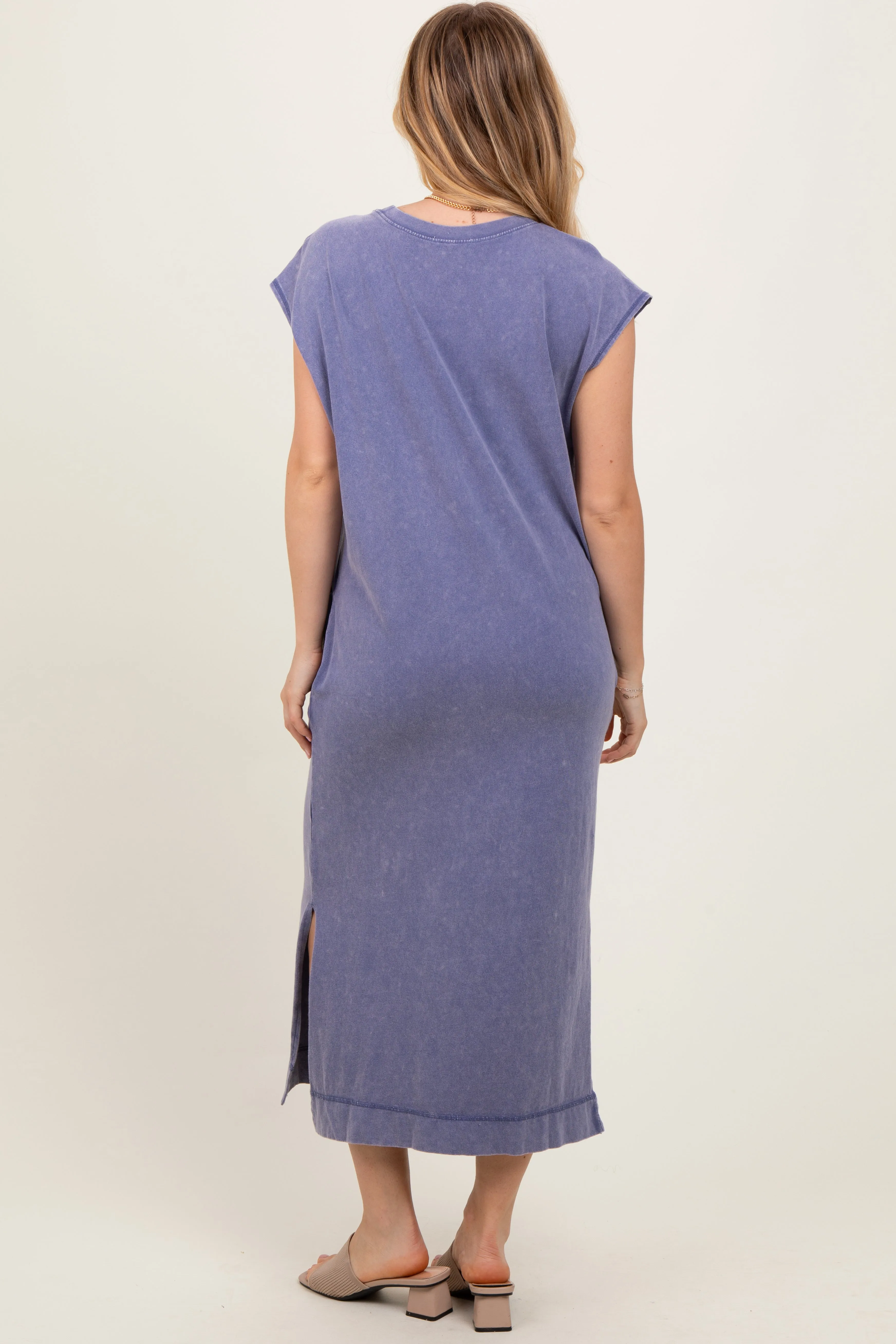 Navy Casual Sleeveless Pocketed Midi Dress sold by Pinkblush product image thumbnail 3