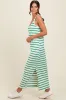 Green Striped Sleeveless Side Slit Maxi Dress sold by Pinkblush