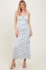 Blue Ribbed Floral Shoulder Tie Maxi Dress sold by Pinkblush