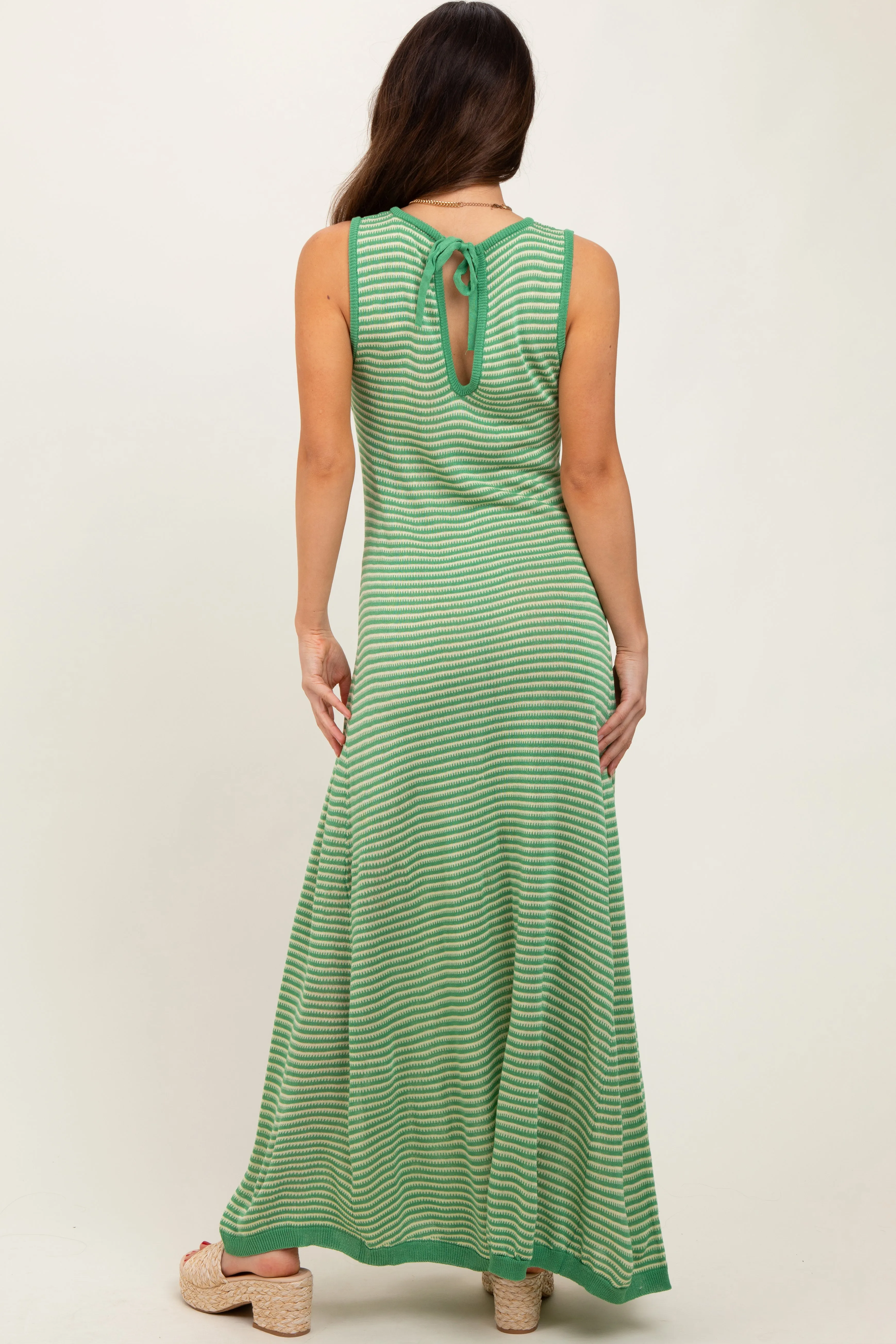 Green Striped Maxi Dress sold by Pinkblush product image thumbnail 3