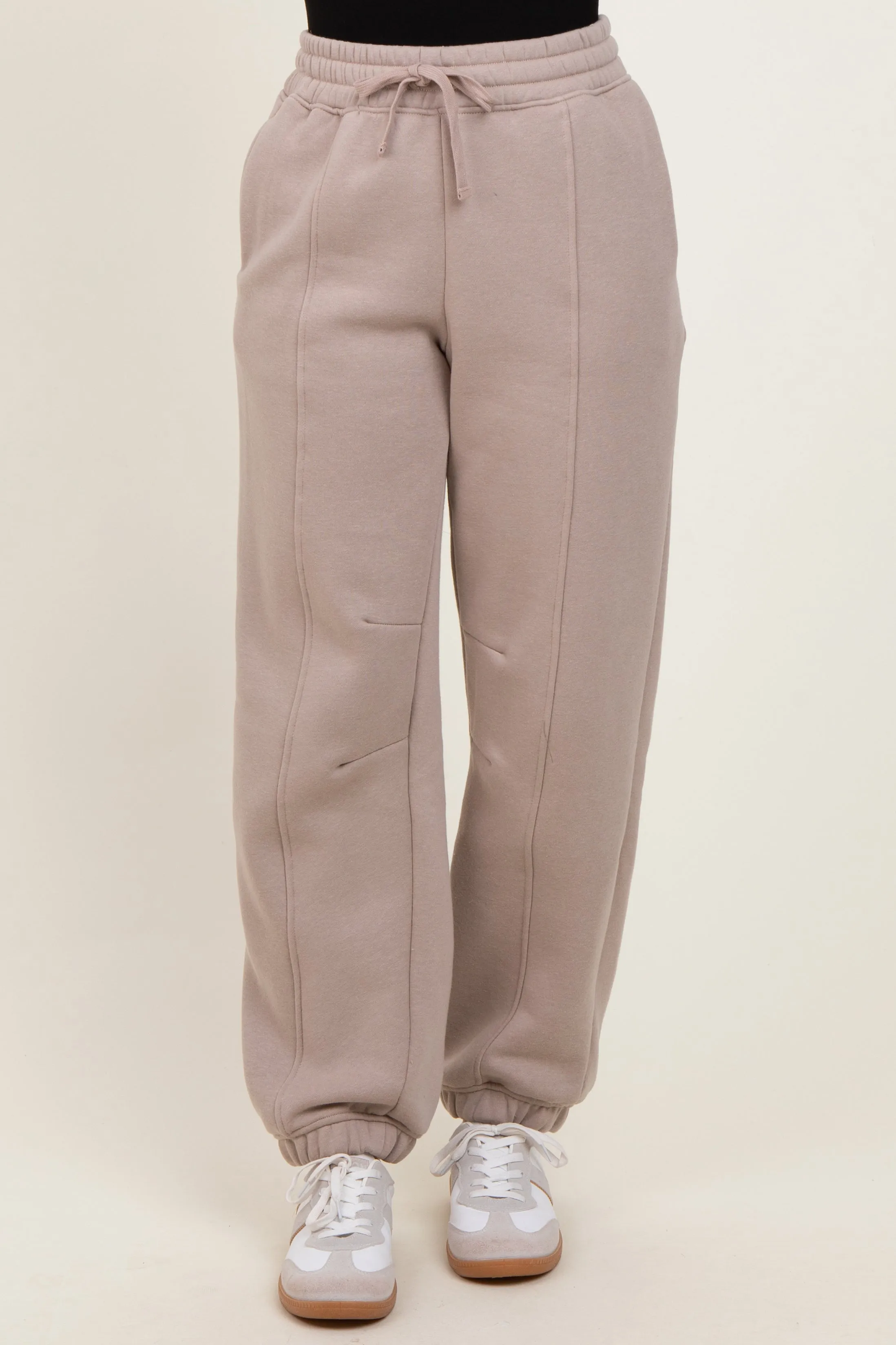 Light Mocha Drawstring Relaxed Fit Sweatpants sold by Pinkblush product image thumbnail 2