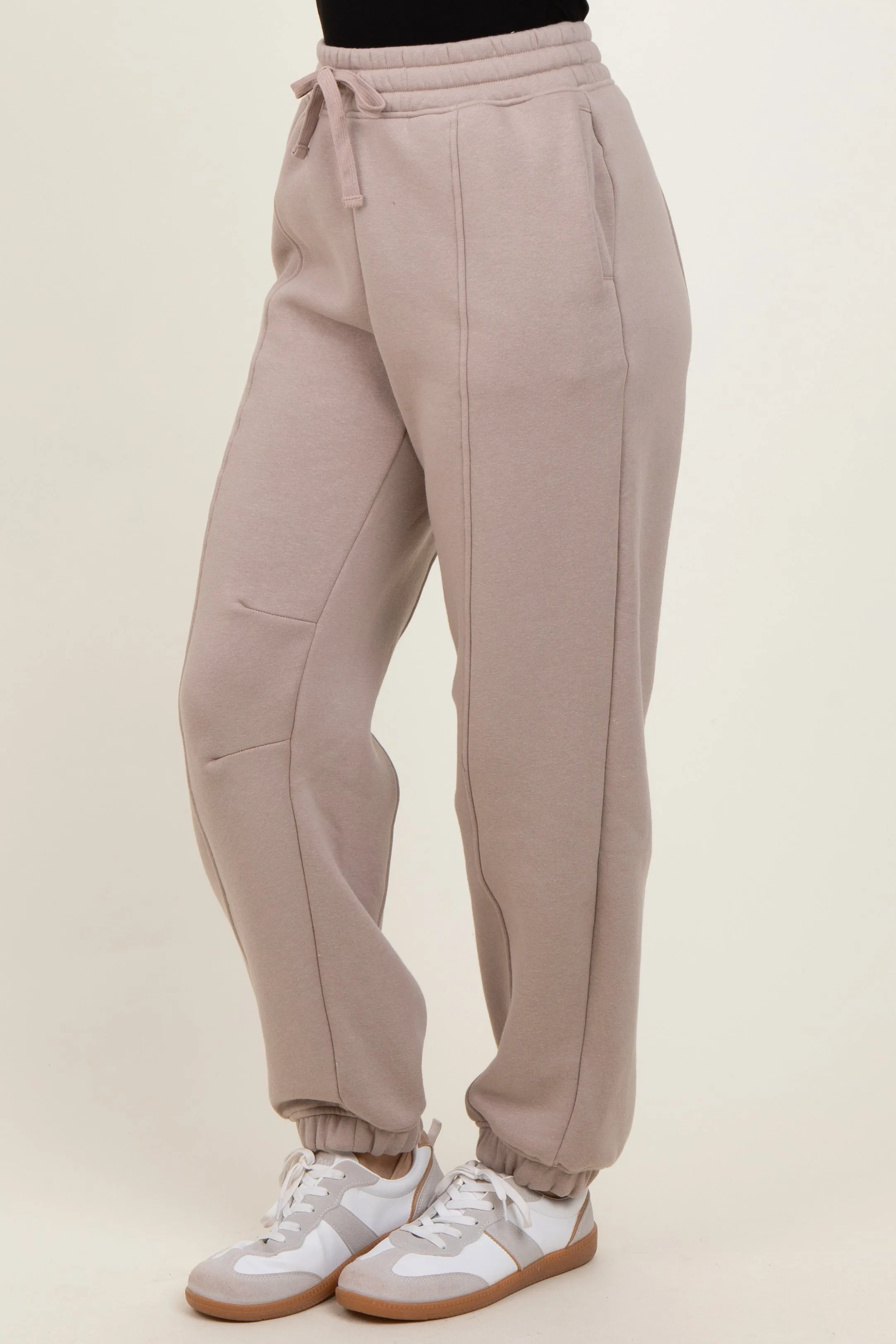 Light Mocha Drawstring Relaxed Fit Sweatpants sold by Pinkblush product image thumbnail 3