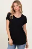 Black Round Neck Nursing Pocket T-Shirt sold by Pinkblush