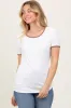 Ivory Solid Ribbed Short Sleeve Basic Top sold by Pinkblush