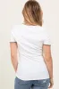 Ivory Solid Ribbed Short Sleeve Basic Top sold by Pinkblush