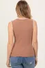 Black Ribbed Contrast Embroidered Sleeveless Top sold by Pinkblush