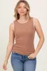 Black Ribbed Contrast Embroidered Sleeveless Top sold by Pinkblush