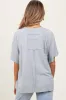 Light Grey Oversized Raw Hem Short Sleeve Maternity Tee sold by Pinkblush