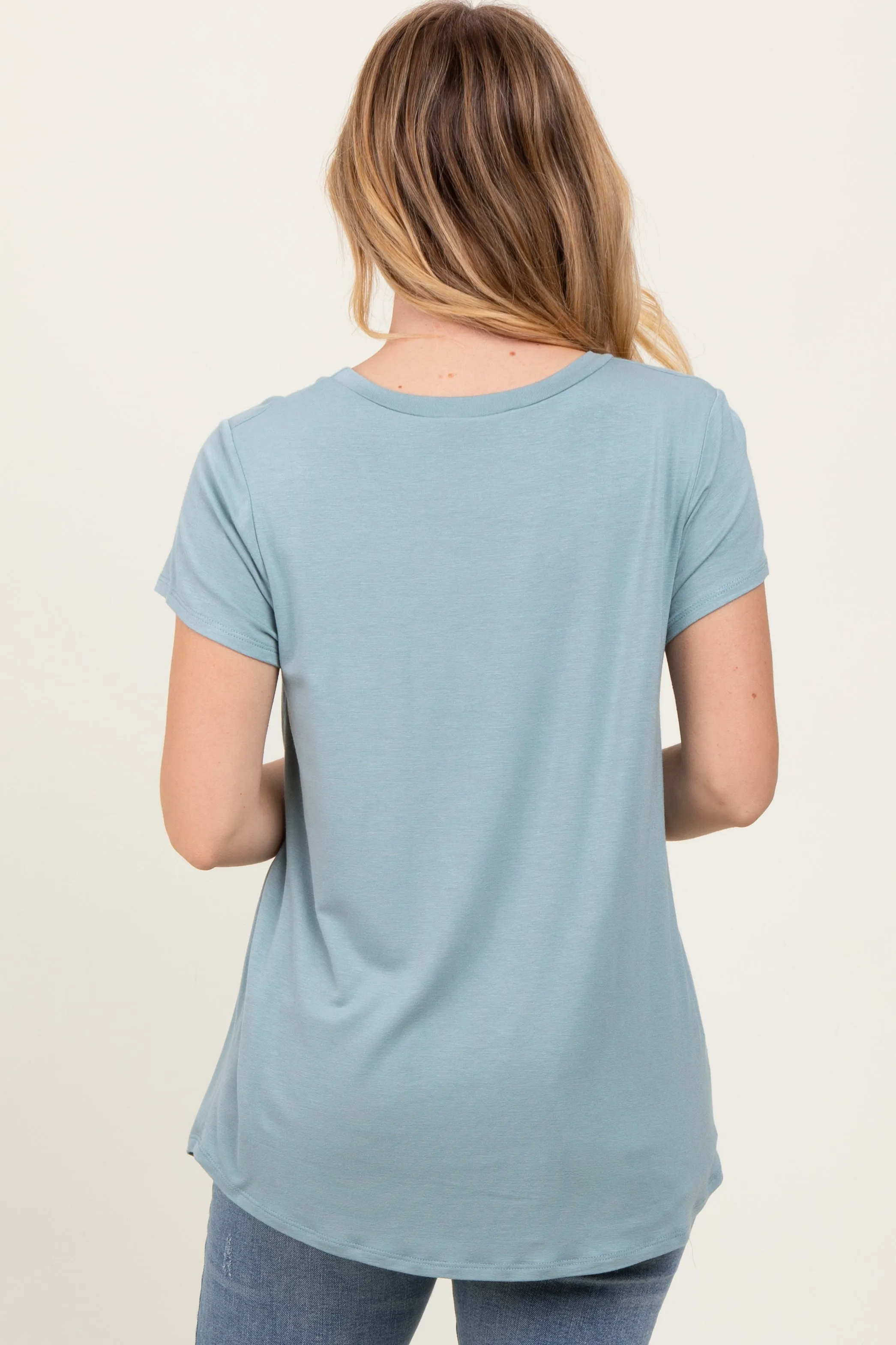 Sage Round Neck Nursing Pocket T-Shirt sold by Pinkblush product image thumbnail 4