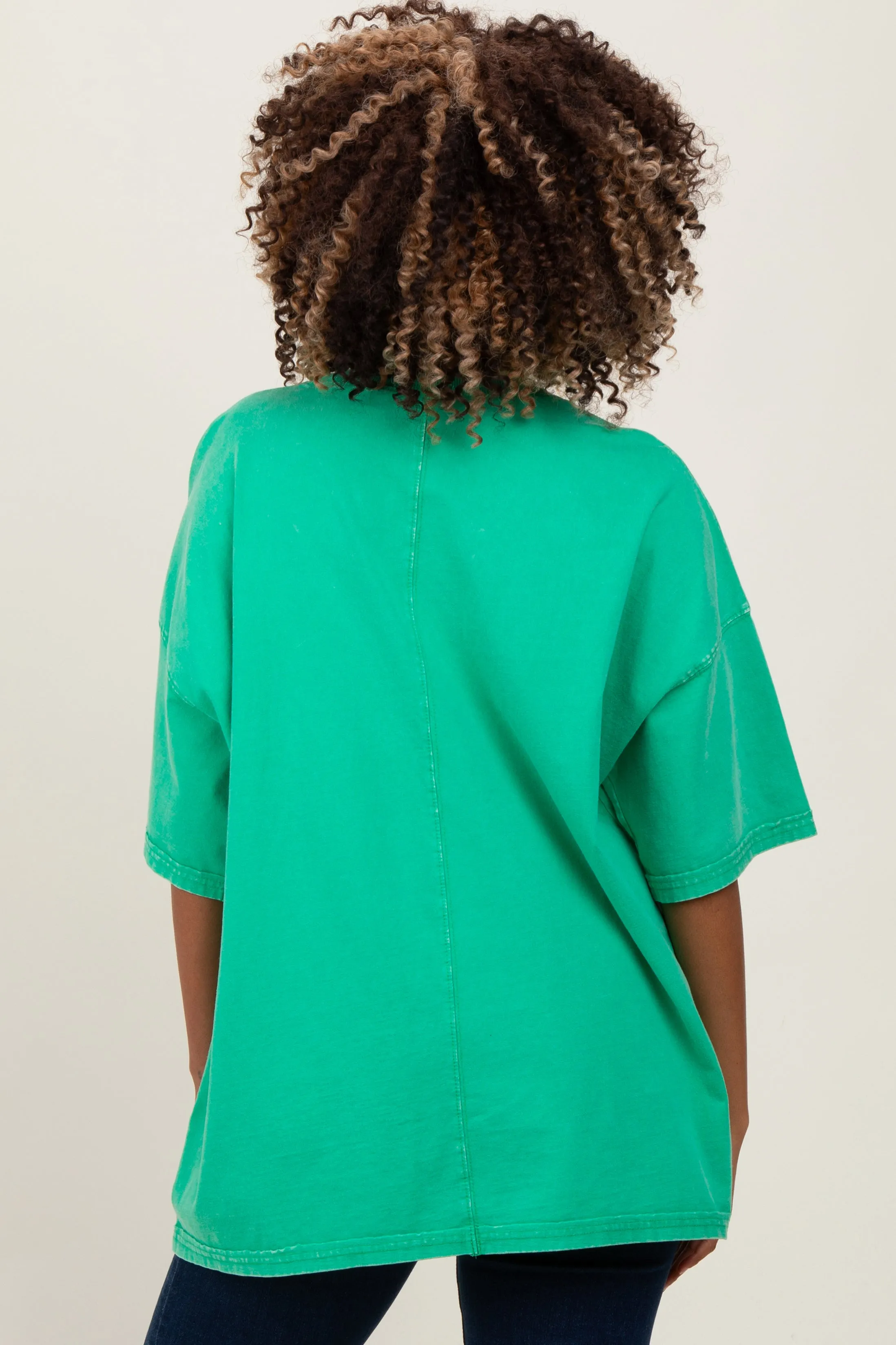 Green Faded Wash Maternity Short Sleeve Top sold by Pinkblush product image thumbnail 3