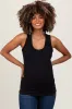 Black Ribbed Scoop Neck Maternity Racerback Tank Top sold by Pinkblush