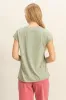 Sage Soft Cap Sleeve Maternity T-Shirt Top sold by Pinkblush