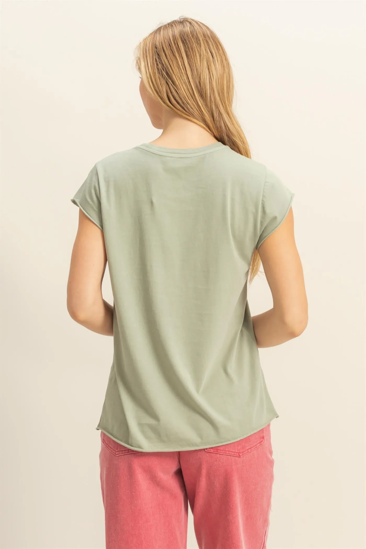Sage Soft Cap Sleeve Maternity T-Shirt Top sold by Pinkblush product image thumbnail 3
