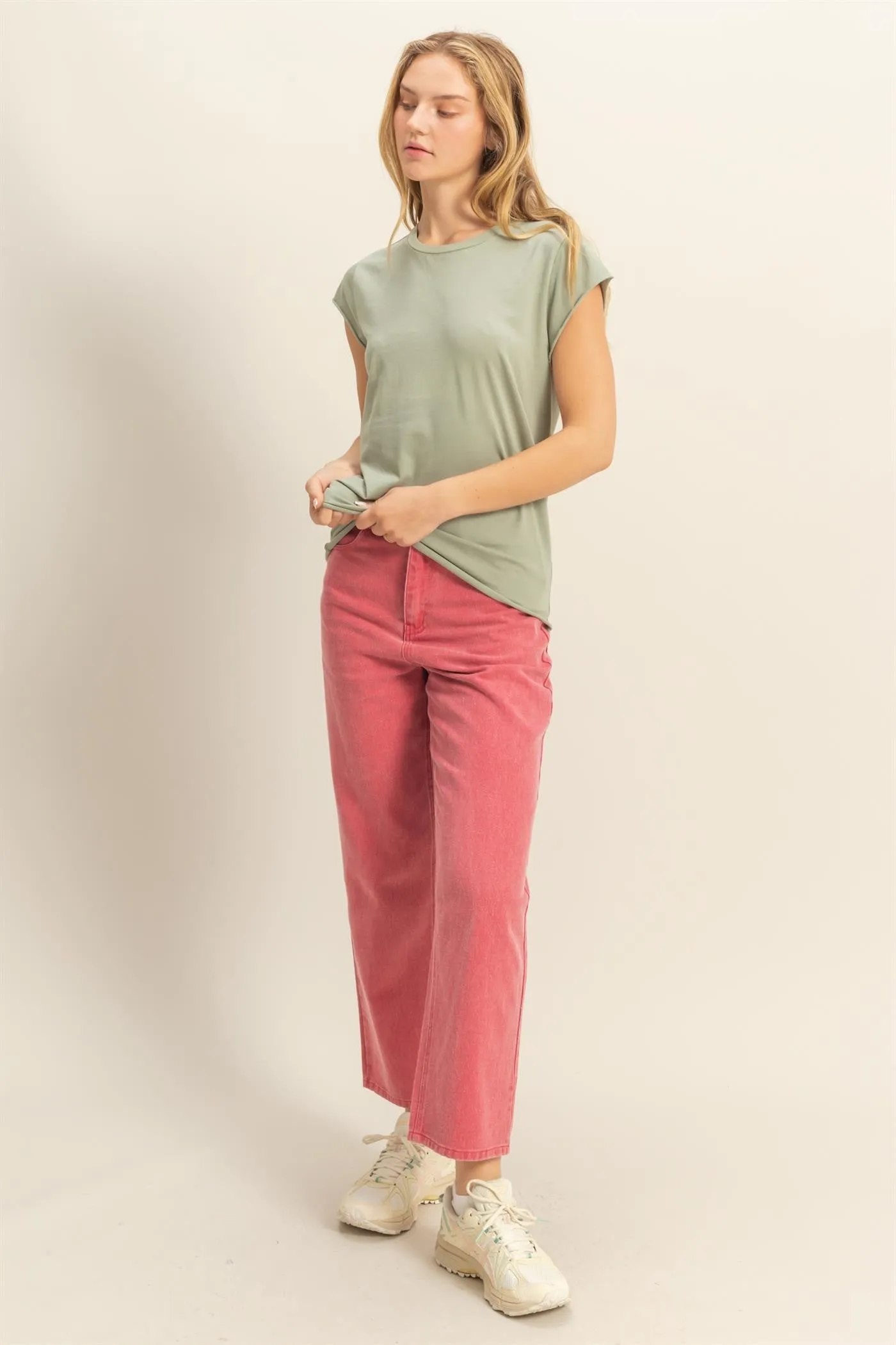 Sage Soft Cap Sleeve Maternity T-Shirt Top sold by Pinkblush product image thumbnail 4
