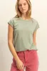 Sage Soft Cap Sleeve Maternity T-Shirt Top sold by Pinkblush