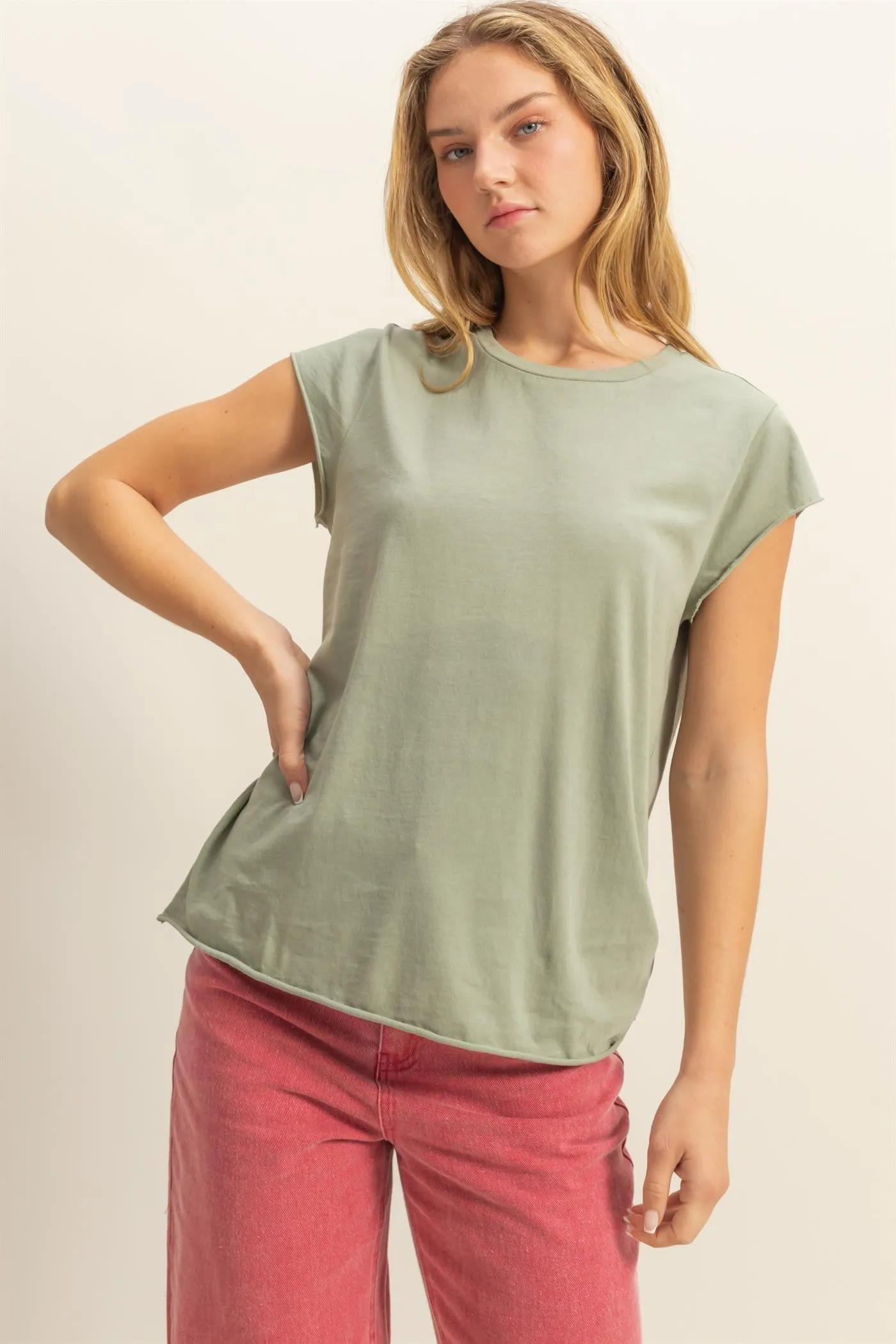 Sage Soft Cap Sleeve Maternity T-Shirt Top sold by Pinkblush product image thumbnail 2