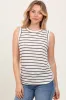 Ivory/Black Stripe Knitted Maternity Tank Top sold by Pinkblush