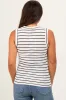 Ivory/Black Stripe Knitted Maternity Tank Top sold by Pinkblush