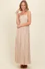 Beige Striped Back Cut Out Maxi Dress sold by Pinkblush