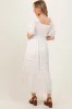 Cream Crochet Detail Bodice Midi Dress sold by Pinkblush